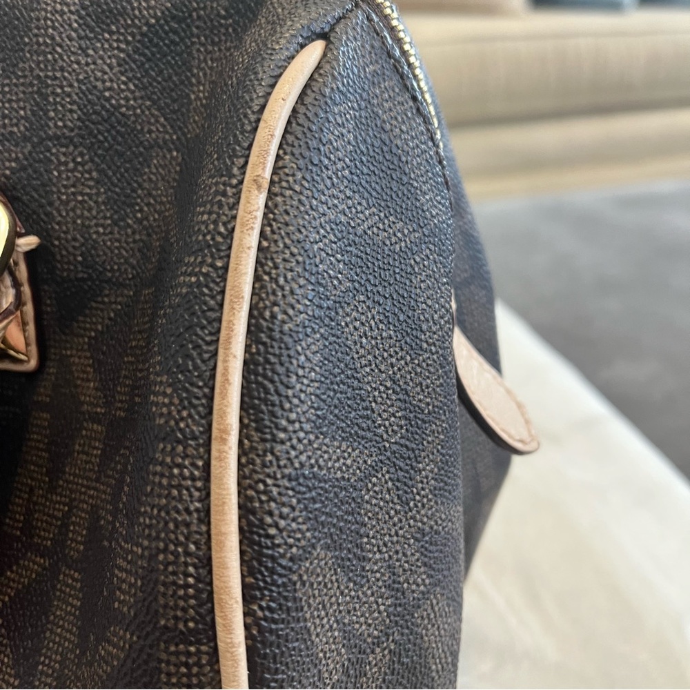 Michael Kors Coated Canvas Leather-Trimmed Handle Bag - Picture 13 of 15